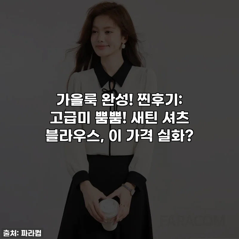 가을룩 완성! 찐후기: 고급미 뿜뿜! 새틴 셔츠 블라우스, 이 가격 실화?