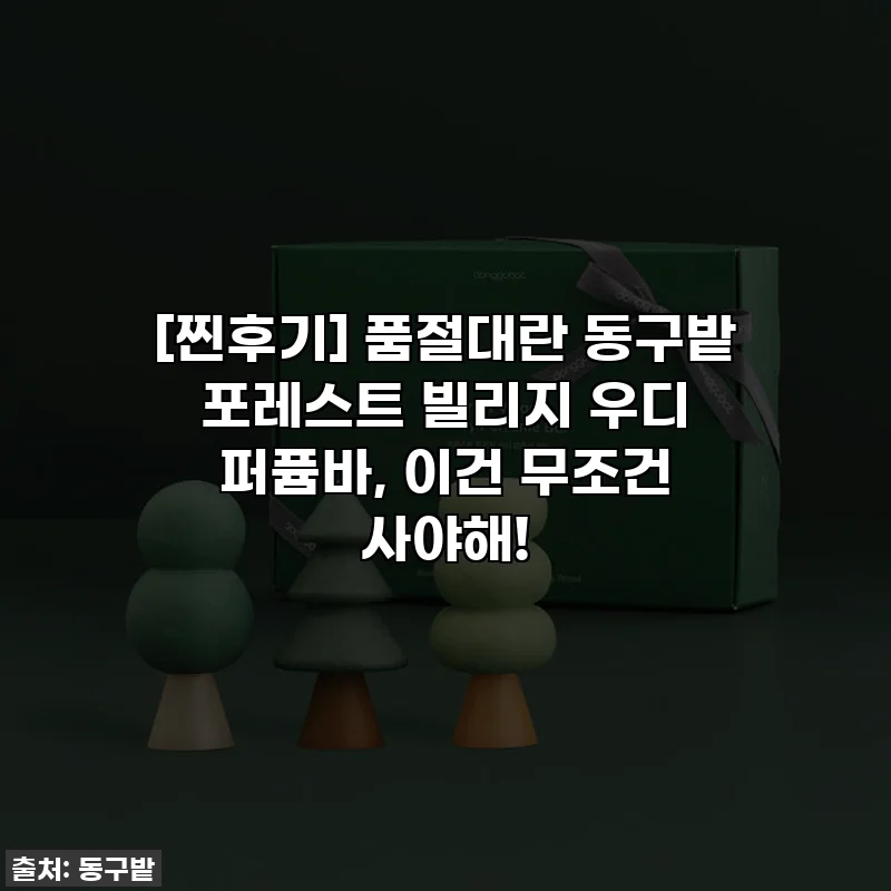 [찐후기] 품절대란 동구밭 포레스트 빌리지 우디 퍼퓸바, 이건 무조건 사야해!