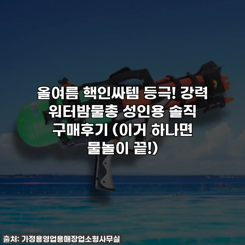올여름 핵인싸템 등극! 강력 워터밤물총 성인용 솔직 구매후기 (이거 하나면 물놀이 끝!)