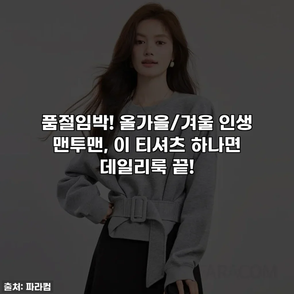 품절임박! 올가을/겨울 인생 맨투맨, 이 티셔츠 하나면 데일리룩 끝!