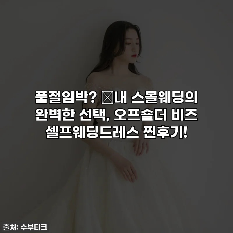 품절임박? ✨내 스몰웨딩의 완벽한 선택, 오프숄더 비즈 셀프웨딩드레스 찐후기!