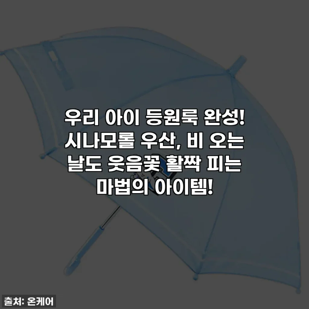 우리 아이 등원룩 완성! 시나모롤 우산, 비 오는 날도 웃음꽃 활짝 피는 마법의 아이템!
