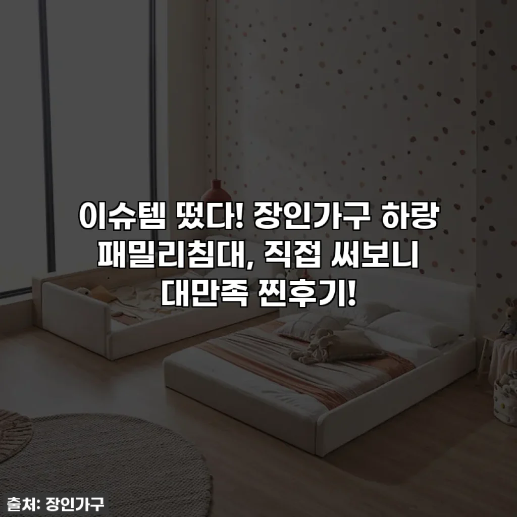 이슈템 떴다! 장인가구 하랑 패밀리침대, 직접 써보니 대만족 찐후기!