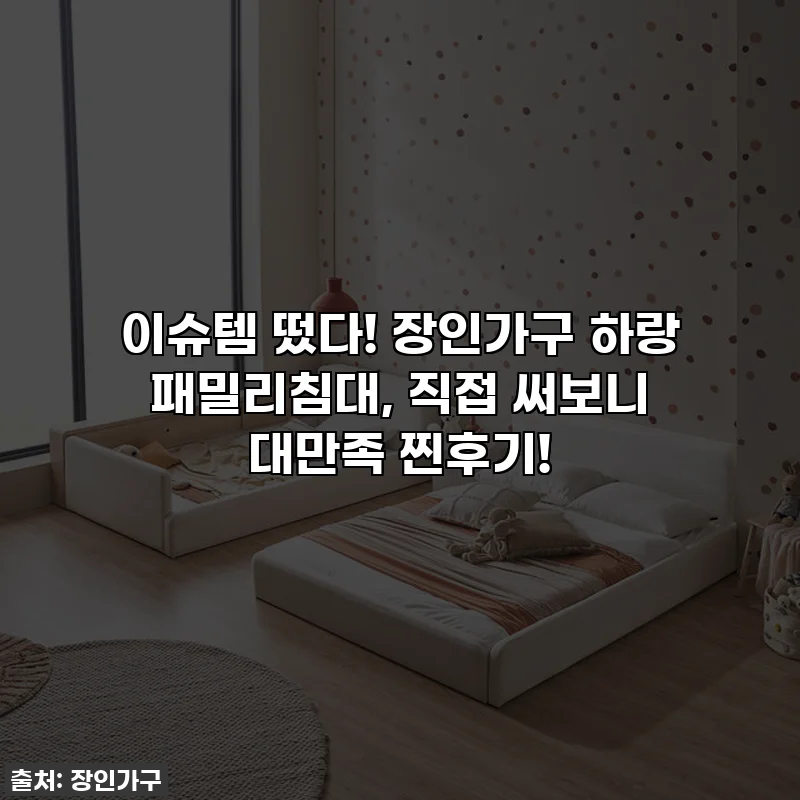 이슈템 떴다! 장인가구 하랑 패밀리침대, 직접 써보니 대만족 찐후기!