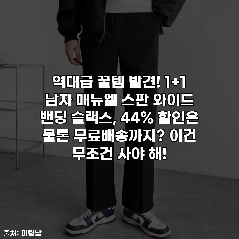 역대급 꿀템 발견! 1+1 남자 매뉴엘 스판 와이드 밴딩 슬랙스, 44% 할인은 물론 무료배송까지? 이건 무조건 사야 해!