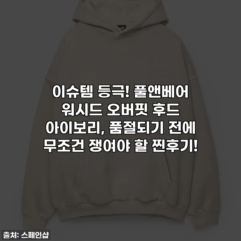 이슈템 등극! 풀앤베어 워시드 오버핏 후드 아이보리, 품절되기 전에 무조건 쟁여야 할 찐후기!