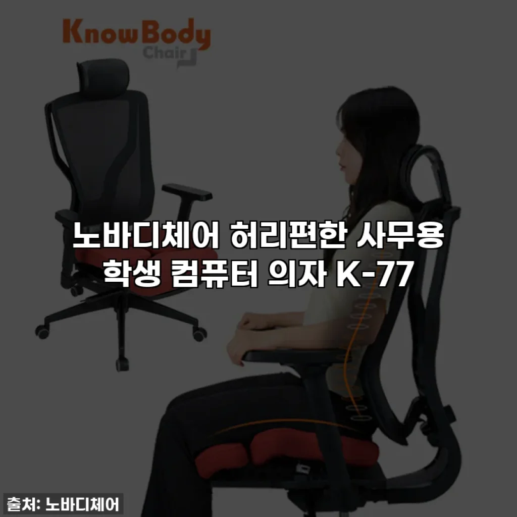 노바디체어 허리편한 사무용 학생 컴퓨터 의자 K-77