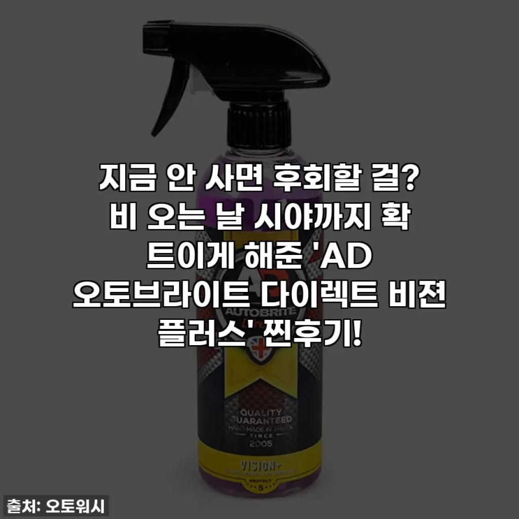 지금 안 사면 후회할 걸? 비 오는 날 시야까지 확 트이게 해준 'AD 오토브라이트 다이렉트 비젼 플러스' 찐후기!