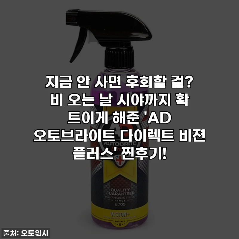 지금 안 사면 후회할 걸? 비 오는 날 시야까지 확 트이게 해준 'AD 오토브라이트 다이렉트 비젼 플러스' 찐후기!