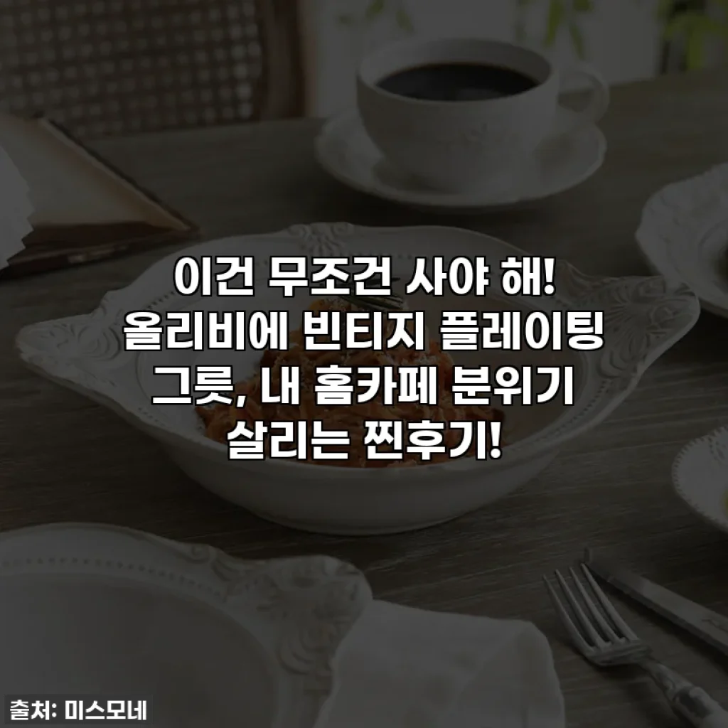 이건 무조건 사야 해! 올리비에 빈티지 플레이팅 그릇, 내 홈카페 분위기 살리는 찐후기!