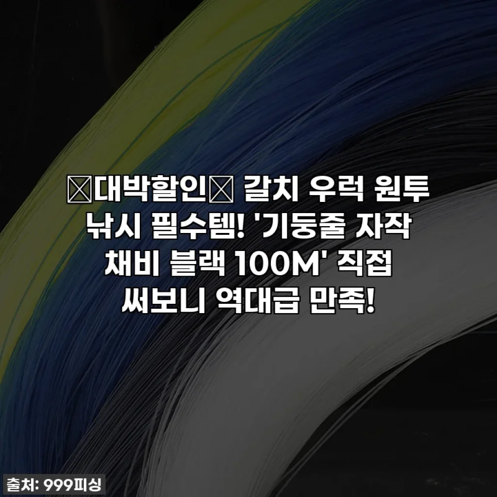 🚨대박할인🚨 갈치 우럭 원투 낚시 필수템! '기둥줄 자작 채비 블랙 100M' 직접 써보니 역대급 만족!