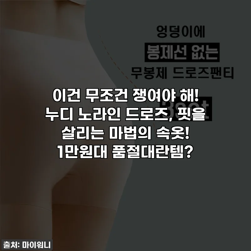 이건 무조건 쟁여야 해! 누디 노라인 드로즈, 핏을 살리는 마법의 속옷! 1만원대 품절대란템?