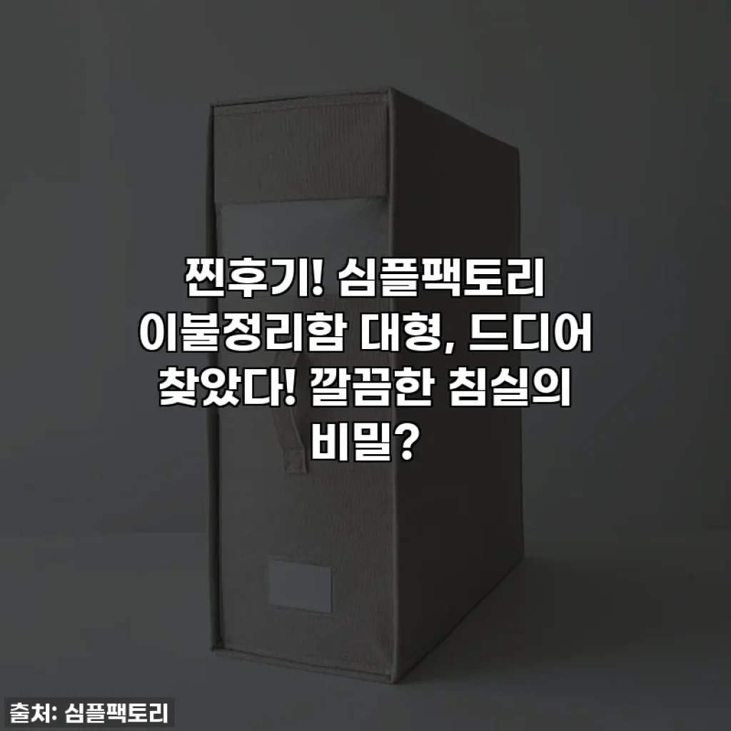 찐후기! 심플팩토리 이불정리함 대형, 드디어 찾았다! 깔끔한 침실의 비밀?
