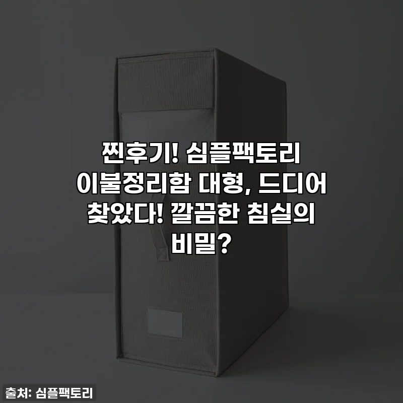 찐후기! 심플팩토리 이불정리함 대형, 드디어 찾았다! 깔끔한 침실의 비밀?
