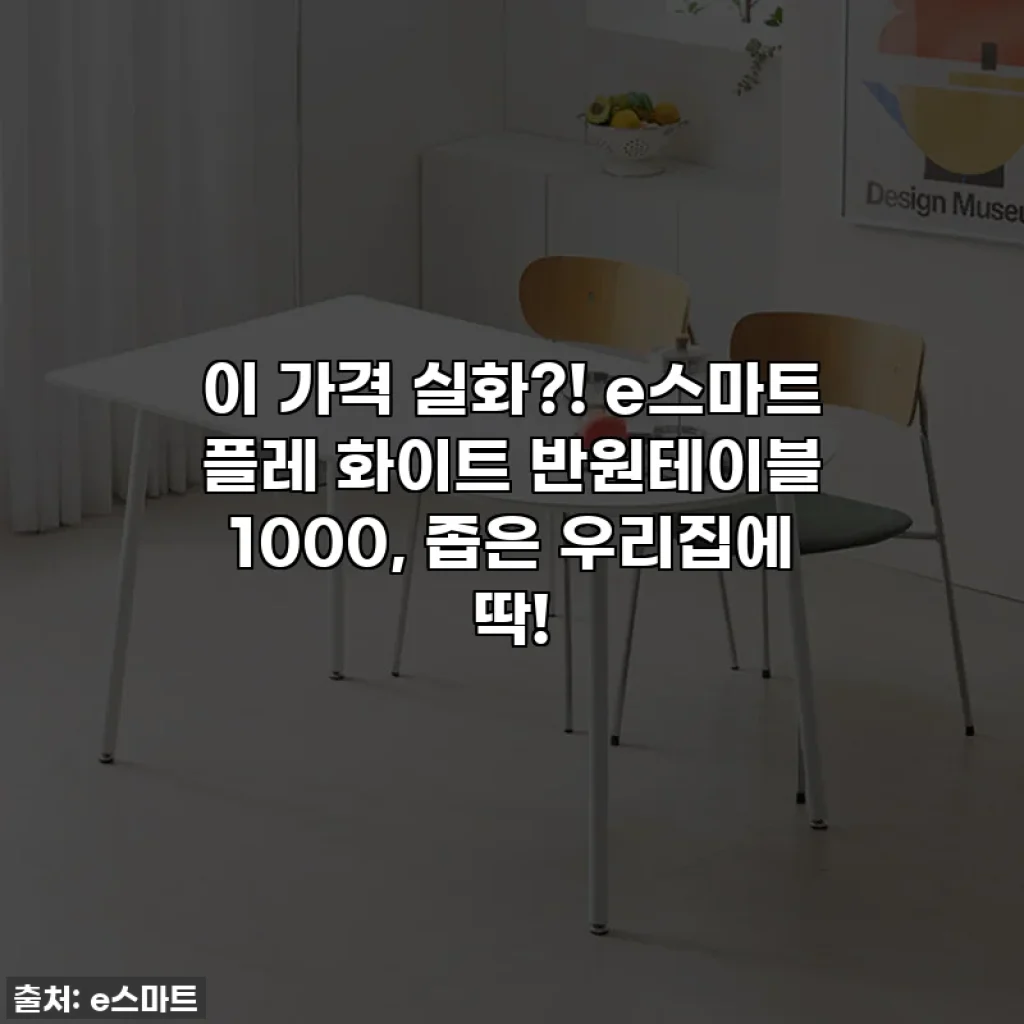 이 가격 실화?! e스마트 플레 화이트 반원테이블 1000, 좁은 우리집에 딱!