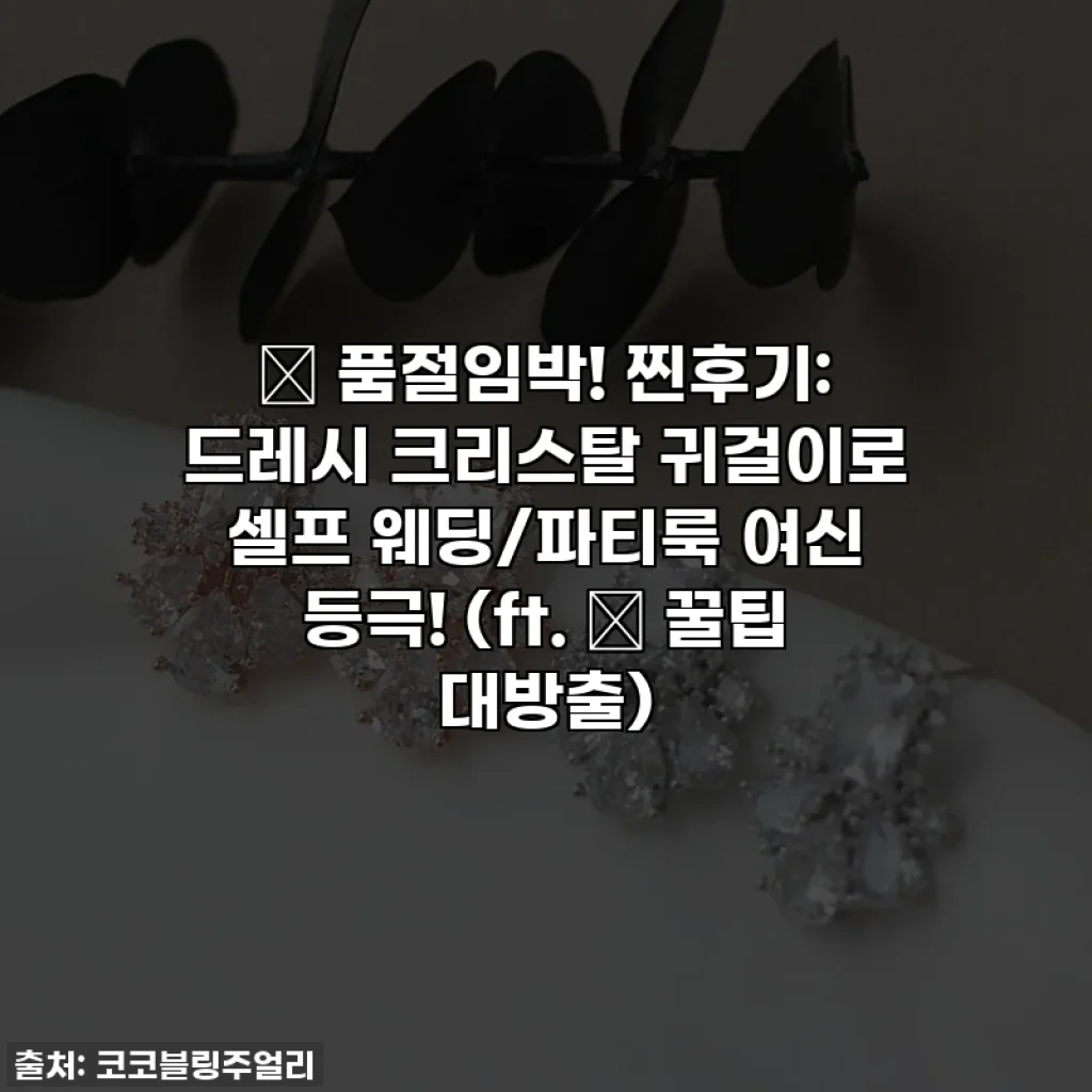 ✨ 품절임박! 찐후기: 드레시 크리스탈 귀걸이로 셀프 웨딩/파티룩 여신 등극! (ft. 🤫 꿀팁 대방출)