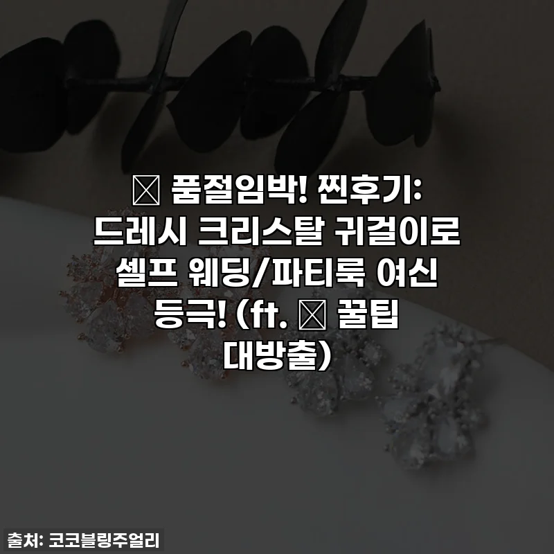 ✨ 품절임박! 찐후기: 드레시 크리스탈 귀걸이로 셀프 웨딩/파티룩 여신 등극! (ft. 🤫 꿀팁 대방출)