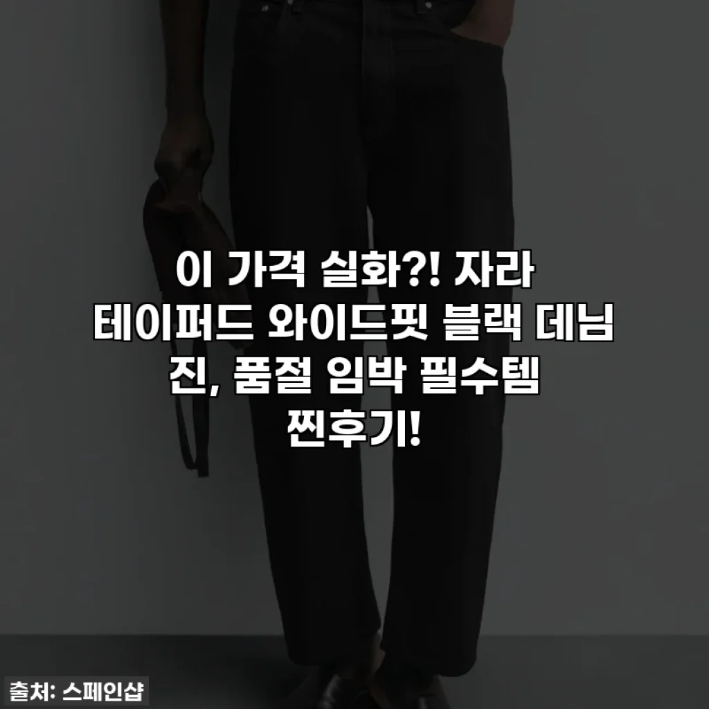 이 가격 실화?! 자라 테이퍼드 와이드핏 블랙 데님 진, 품절 임박 필수템 찐후기!