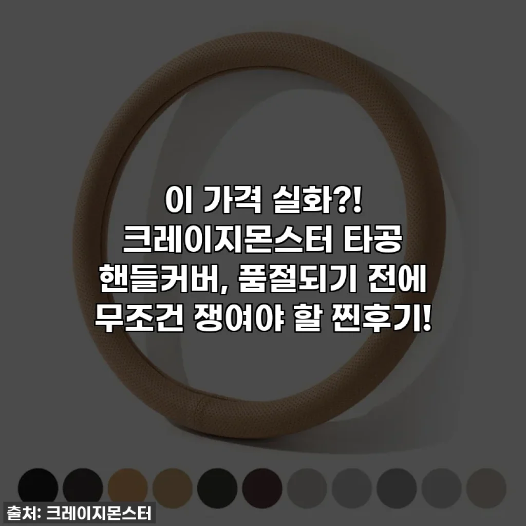 이 가격 실화?! 크레이지몬스터 타공 핸들커버, 품절되기 전에 무조건 쟁여야 할 찐후기!