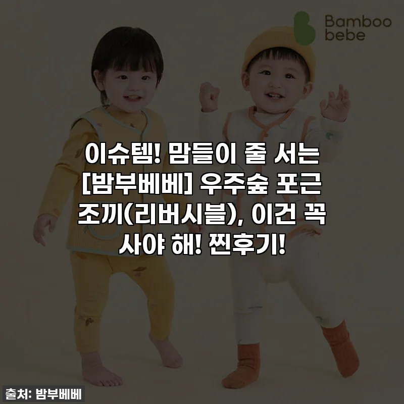 이슈템! 맘들이 줄 서는 [밤부베베] 우주숲 포근 조끼(리버시블), 이건 꼭 사야 해! 찐후기!