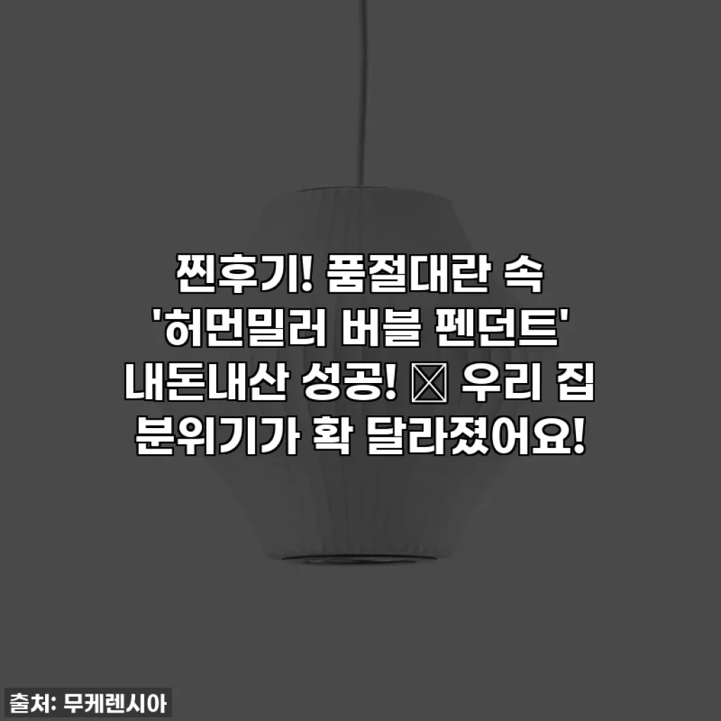 찐후기! 품절대란 속 '허먼밀러 버블 펜던트' 내돈내산 성공! ✨ 우리 집 분위기가 확 달라졌어요!