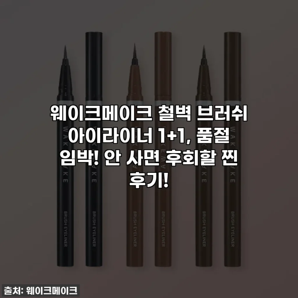 웨이크메이크 철벽 브러쉬 아이라이너 1+1, 품절 임박! 안 사면 후회할 찐 후기!