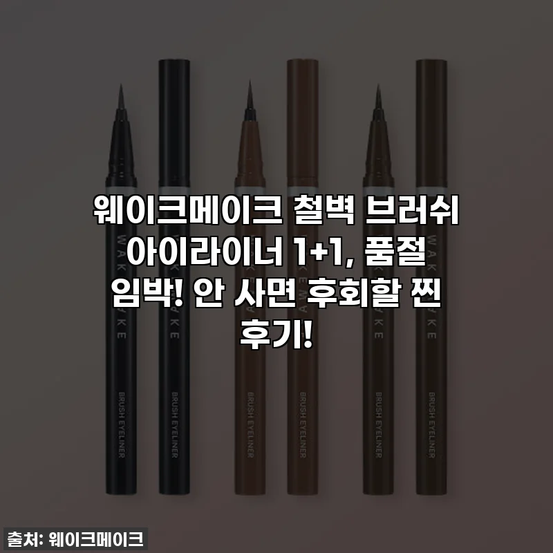 웨이크메이크 철벽 브러쉬 아이라이너 1+1, 품절 임박! 안 사면 후회할 찐 후기!