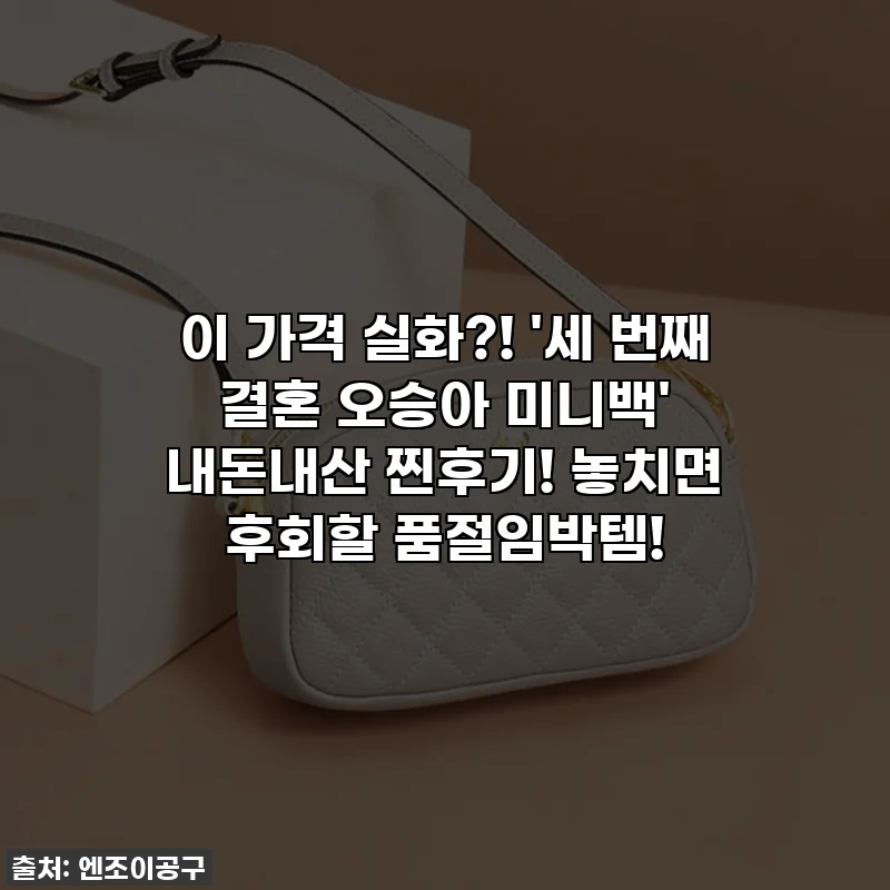 이 가격 실화?! '세 번째 결혼 오승아 미니백' 내돈내산 찐후기! 놓치면 후회할 품절임박템!