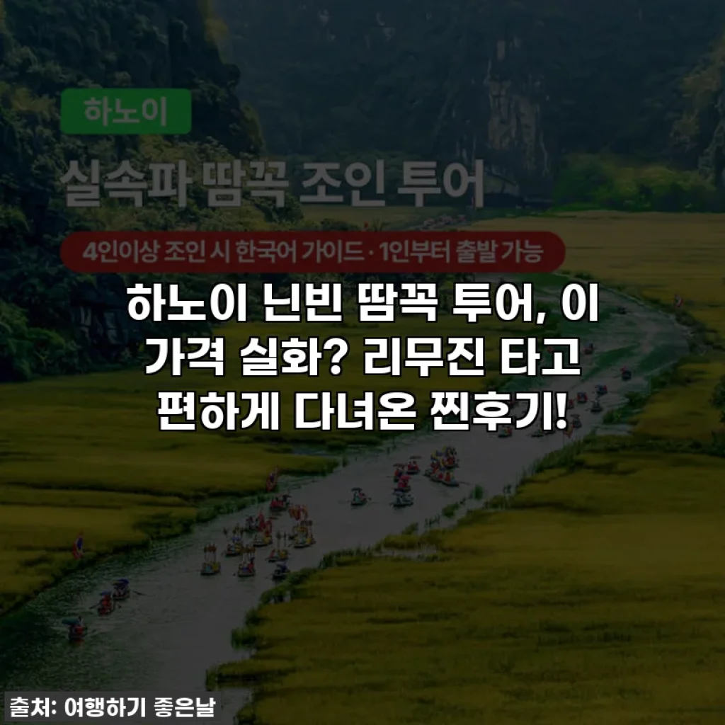 하노이 닌빈 땀꼭 투어, 이 가격 실화? 리무진 타고 편하게 다녀온 찐후기!