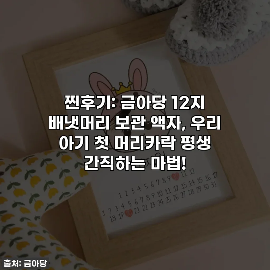 찐후기: 금아당 12지 배냇머리 보관 액자, 우리 아기 첫 머리카락 평생 간직하는 마법!