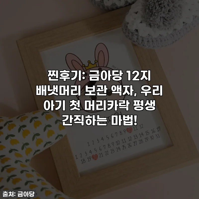 찐후기: 금아당 12지 배냇머리 보관 액자, 우리 아기 첫 머리카락 평생 간직하는 마법!