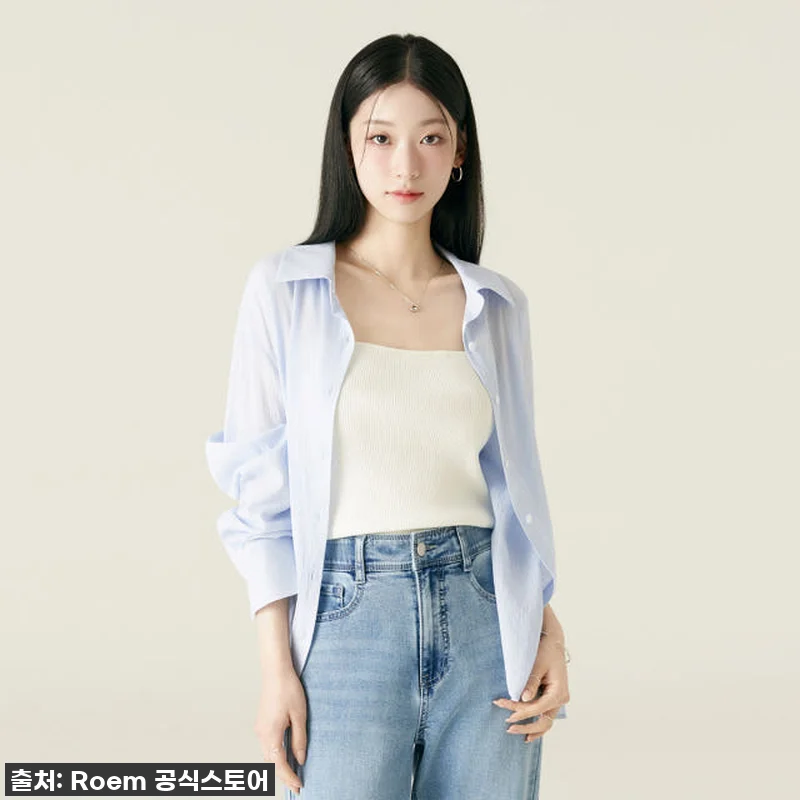 로엠 시스루 긴팔 셔츠 RMYWF38 관련 이미지 1