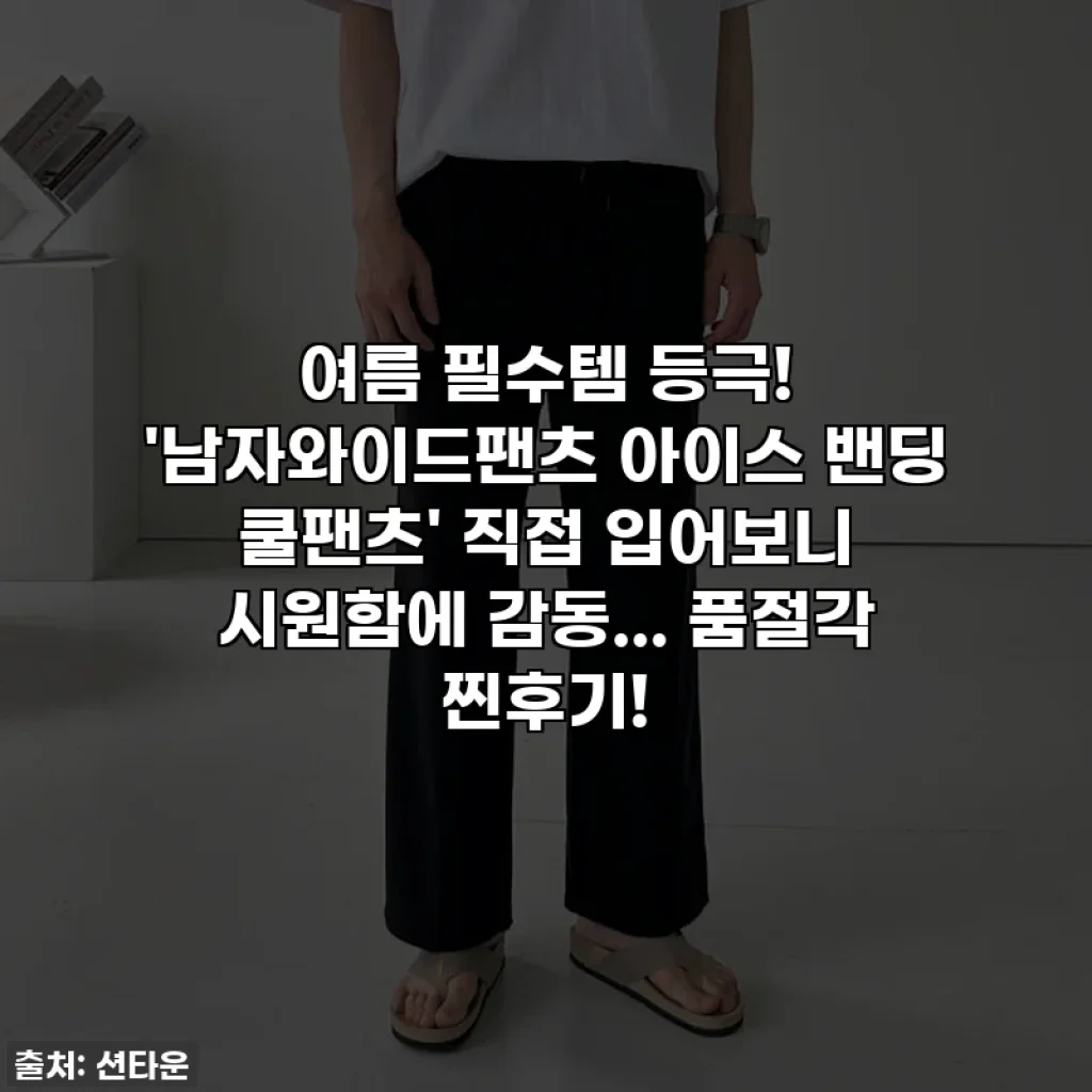 여름 필수템 등극! '남자와이드팬츠 아이스 밴딩 쿨팬츠' 직접 입어보니 시원함에 감동... 품절각 찐후기!