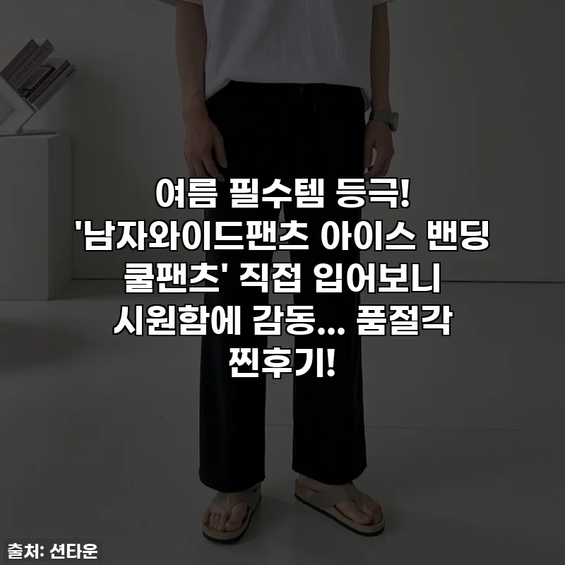 여름 필수템 등극! '남자와이드팬츠 아이스 밴딩 쿨팬츠' 직접 입어보니 시원함에 감동... 품절각 찐후기!