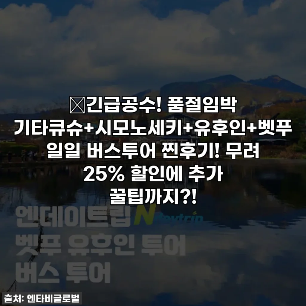 🎁긴급공수! 품절임박 기타큐슈+시모노세키+유후인+벳푸 일일 버스투어 찐후기! 무려 25% 할인에 추가 꿀팁까지?!