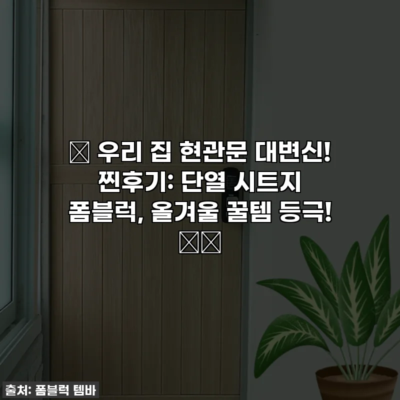 ✨ 우리 집 현관문 대변신! 찐후기: 단열 시트지 폼블럭, 올겨울 꿀템 등극! 🌡️
