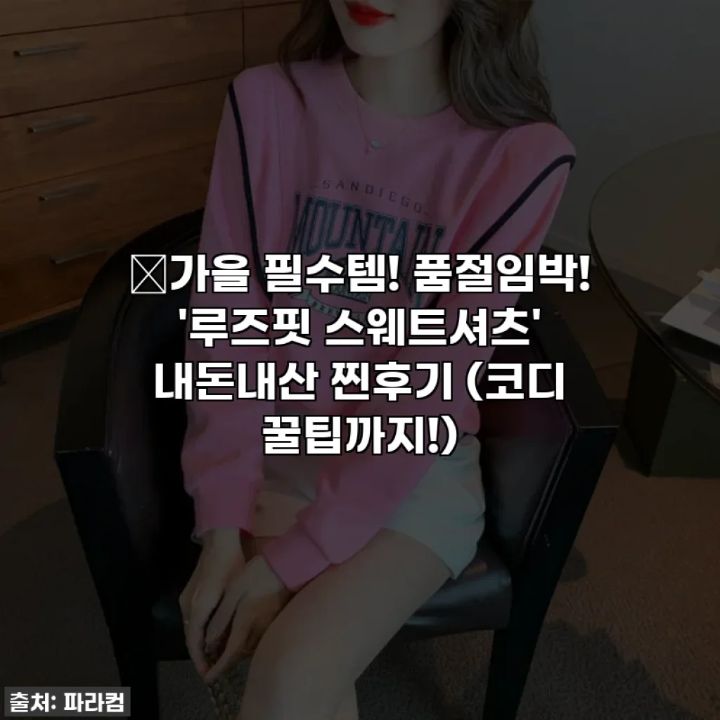 🍂가을 필수템! 품절임박! '루즈핏 스웨트셔츠' 내돈내산 찐후기 (코디 꿀팁까지!)