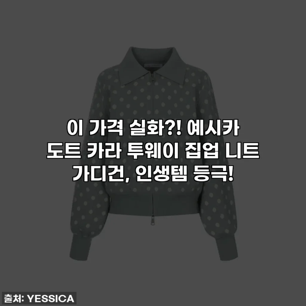 이 가격 실화?! 예시카 도트 카라 투웨이 집업 니트 가디건, 인생템 등극!