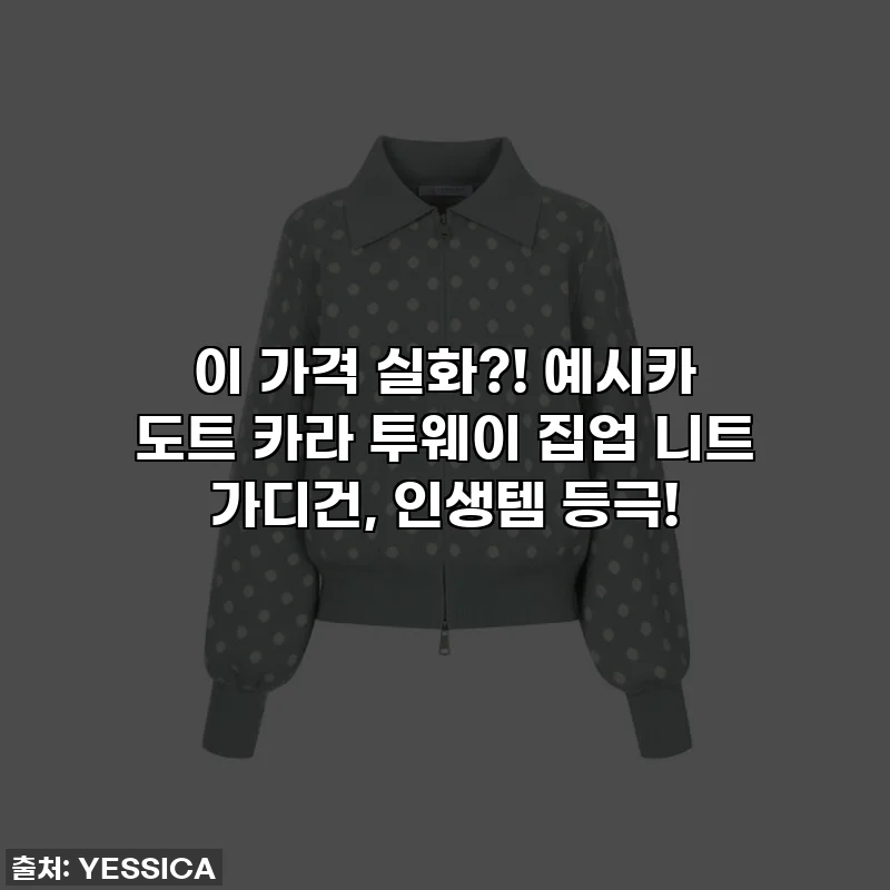 이 가격 실화?! 예시카 도트 카라 투웨이 집업 니트 가디건, 인생템 등극!