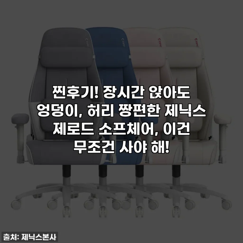 찐후기! 장시간 앉아도 엉덩이, 허리 짱편한 제닉스 제로드 소프체어, 이건 무조건 사야 해!