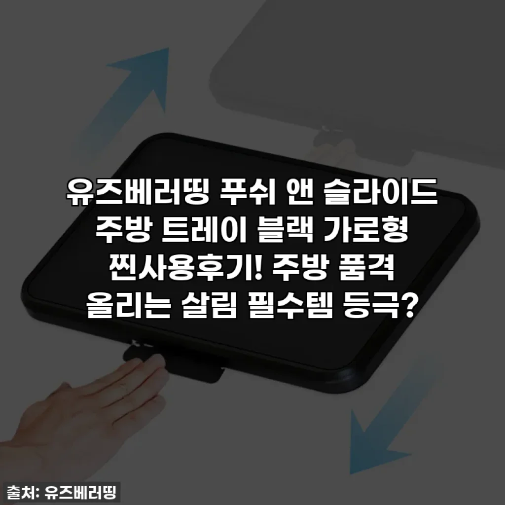 유즈베러띵 푸쉬 앤 슬라이드 주방 트레이 블랙 가로형 찐사용후기! 주방 품격 올리는 살림 필수템 등극?