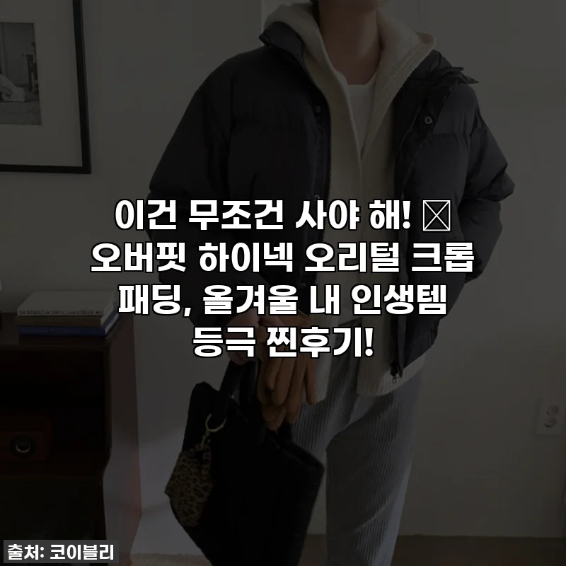 이건 무조건 사야 해! 💖 오버핏 하이넥 오리털 크롭 패딩, 올겨울 내 인생템 등극 찐후기!