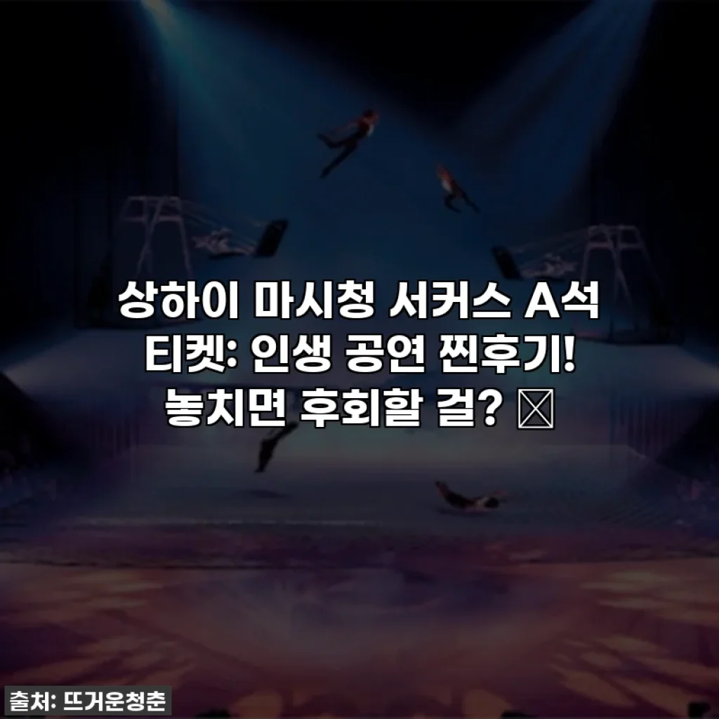 상하이 마시청 서커스 A석 티켓: 인생 공연 찐후기! 놓치면 후회할 걸? ✨