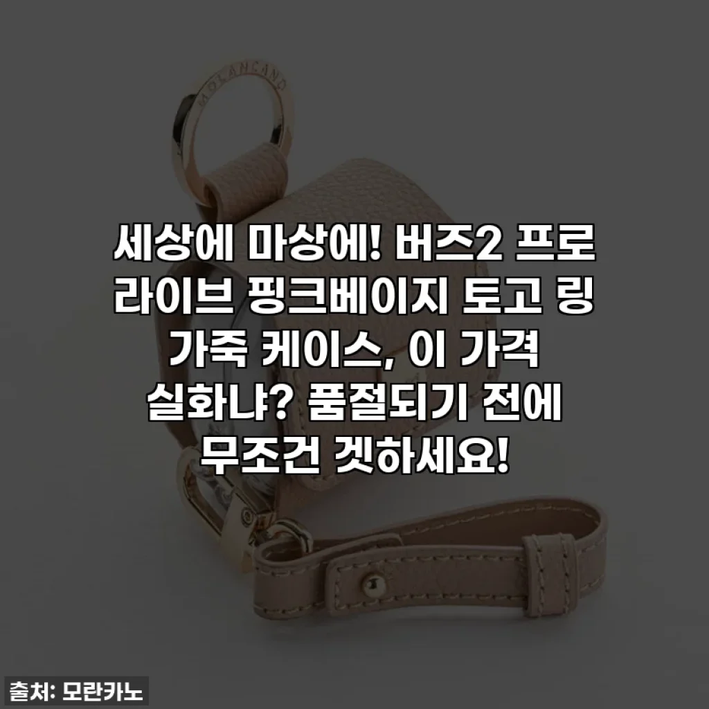 세상에 마상에! 버즈2 프로 라이브 핑크베이지 토고 링 가죽 케이스, 이 가격 실화냐? 품절되기 전에 무조건 겟하세요!