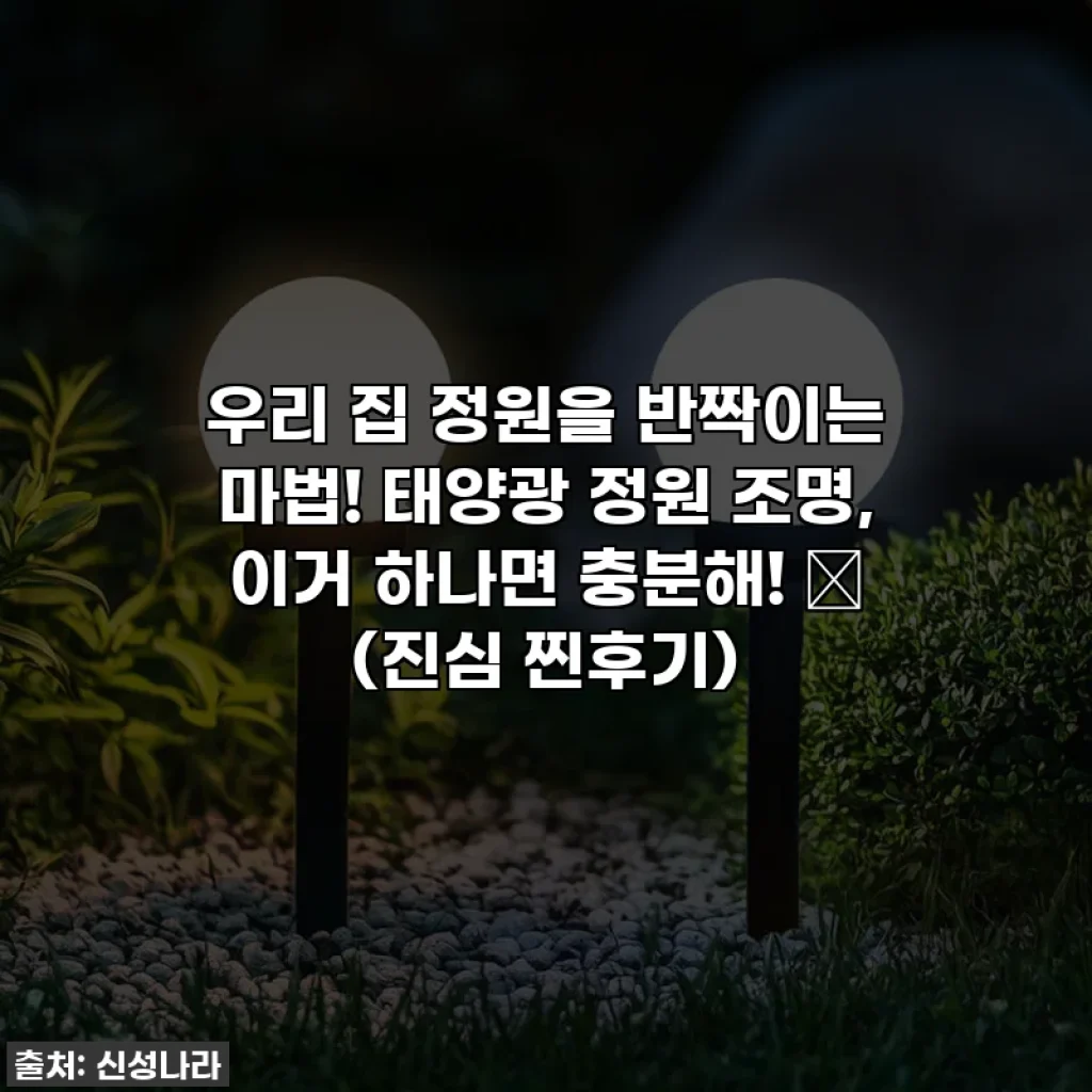 우리 집 정원을 반짝이는 마법! 태양광 정원 조명, 이거 하나면 충분해! ✨ (진심 찐후기)