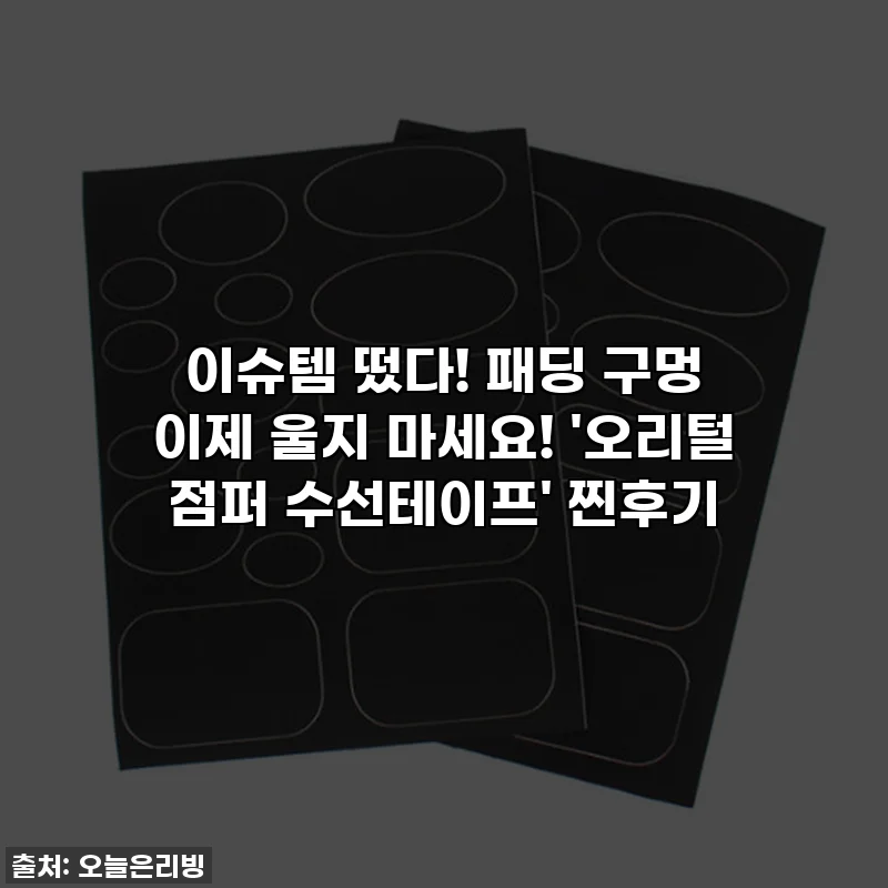 이슈템 떴다! 패딩 구멍 이제 울지 마세요! '오리털 점퍼 수선테이프' 찐후기