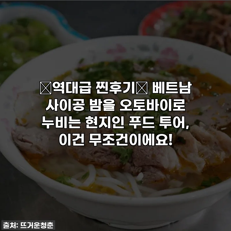 🔥역대급 찐후기🔥 베트남 사이공 밤을 오토바이로 누비는 현지인 푸드 투어, 이건 무조건이에요!