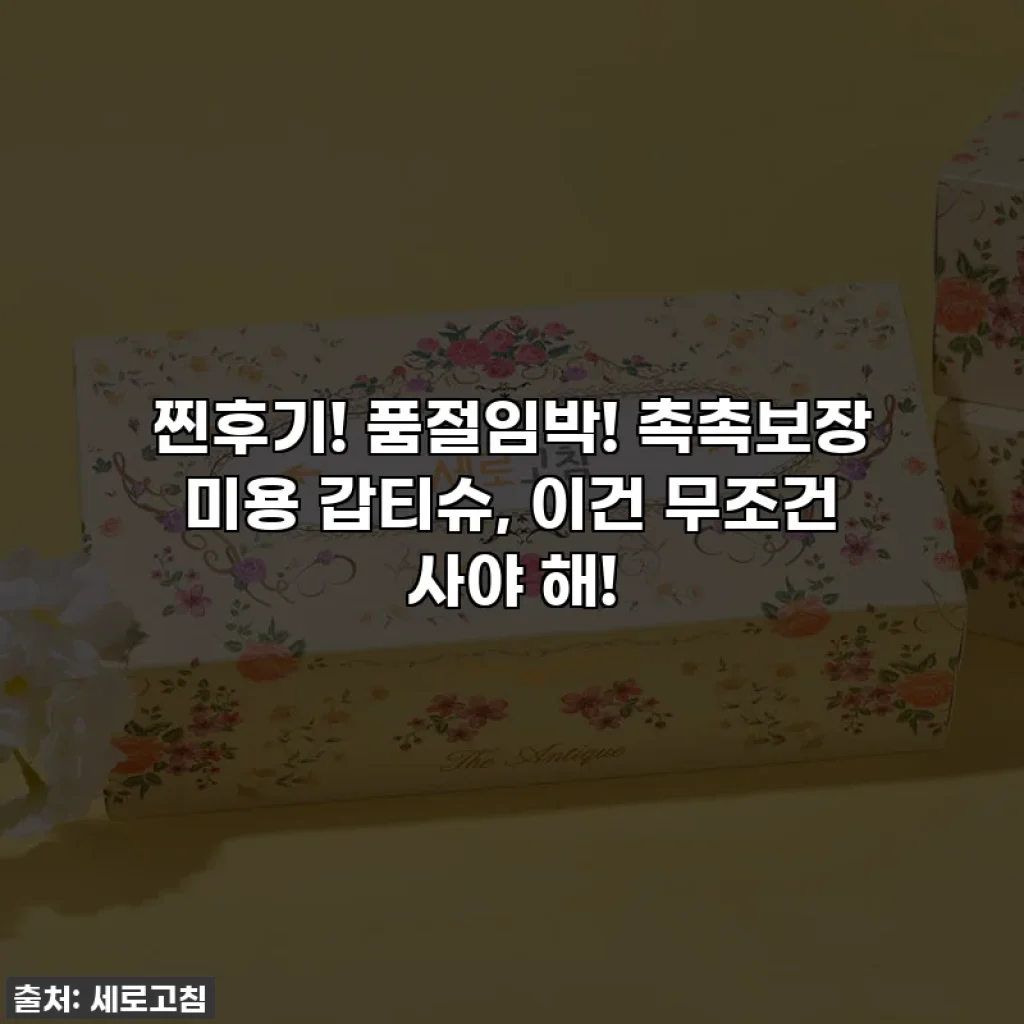 찐후기! 품절임박! 촉촉보장 미용 갑티슈, 이건 무조건 사야 해!