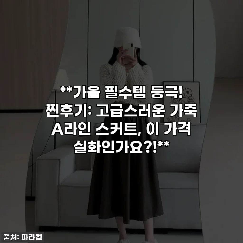 **가을 필수템 등극! 찐후기: 고급스러운 가죽 A라인 스커트, 이 가격 실화인가요?!**