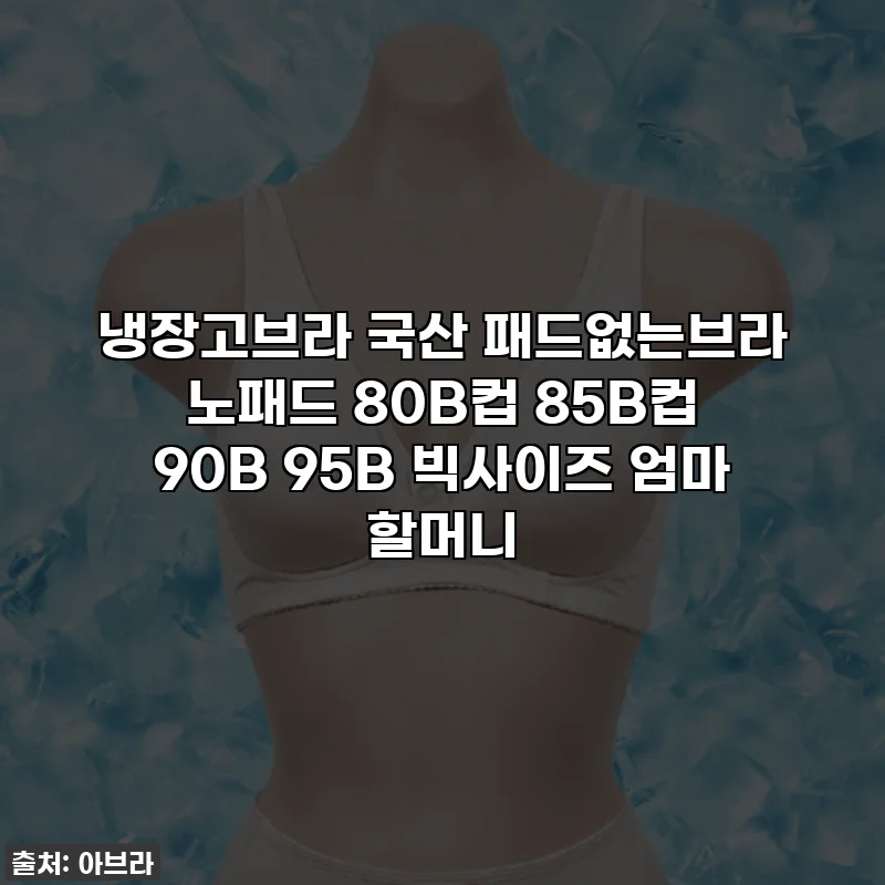 냉장고브라 국산 패드없는브라 노패드 80B컵 85B컵 90B 95B 빅사이즈 엄마 할머니
